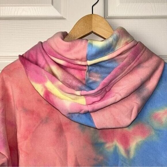 Orange Kiss Multi Color Watercolor Dragon Print Pullover Hipster Hoodie Medium - Picture 6 of 10